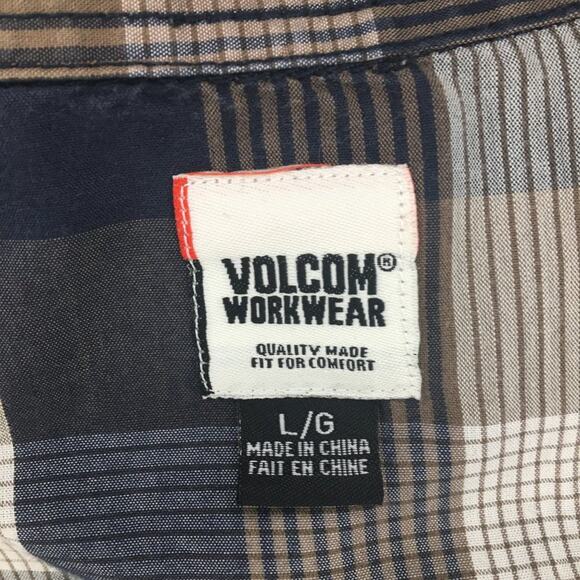 Volcom Men's Workwear Long Sleeve Plaid Shirt with Snap-Buttons Size L - Picture 12 of 16